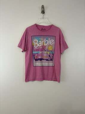 Barbie Dream Car Pink Distressed Graphic T-Shirt